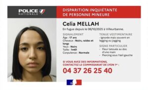 Lire la suite à propos de l’article Lyon : appel à témoins après la disparition de Célia Mellah, 17 ans